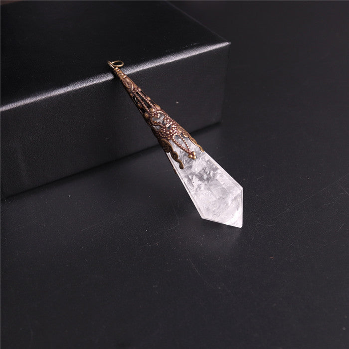 Natural Crystal Point Pendant - Gemstone Necklace 45g