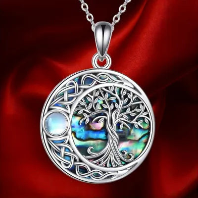 Tree of life crystal pendant necklace size comparison