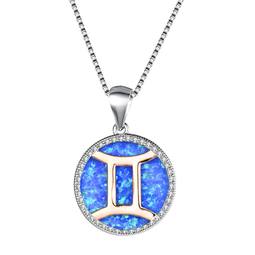 Fashion Simple Opal 12 Constellation Necklace - My Store