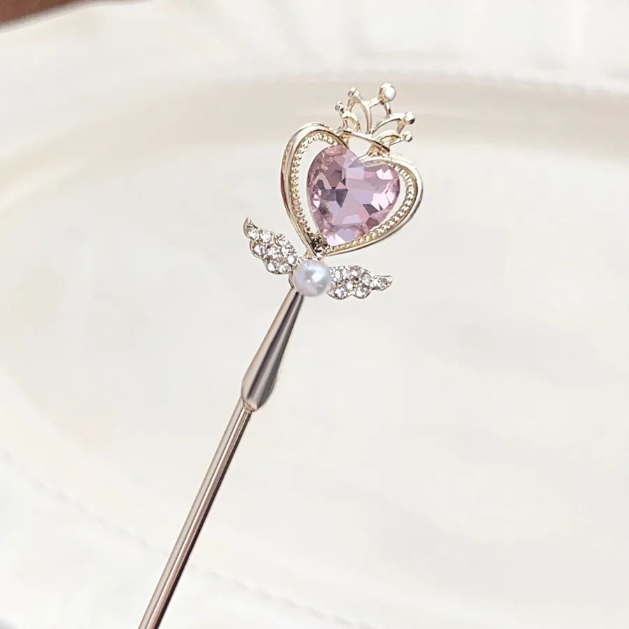 Magic Wand Heart Shaped Hairpin Girls Simple Fashion Hair Accessories Princess Style Elegant Cute Business Casual Romantic - My Store