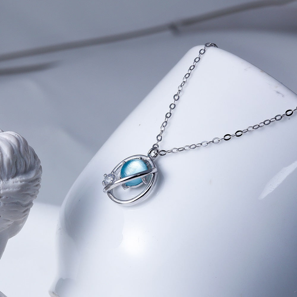Planet necklace, crystal necklace, female - My Store