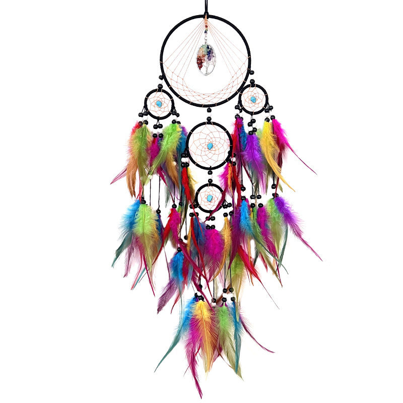 Dreamcatcher detail view - natural materials and authentic Native American inspired design