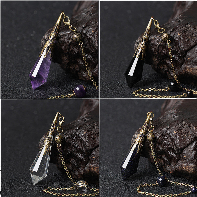 Natural Crystal Point Pendant - Gemstone Necklace 45g