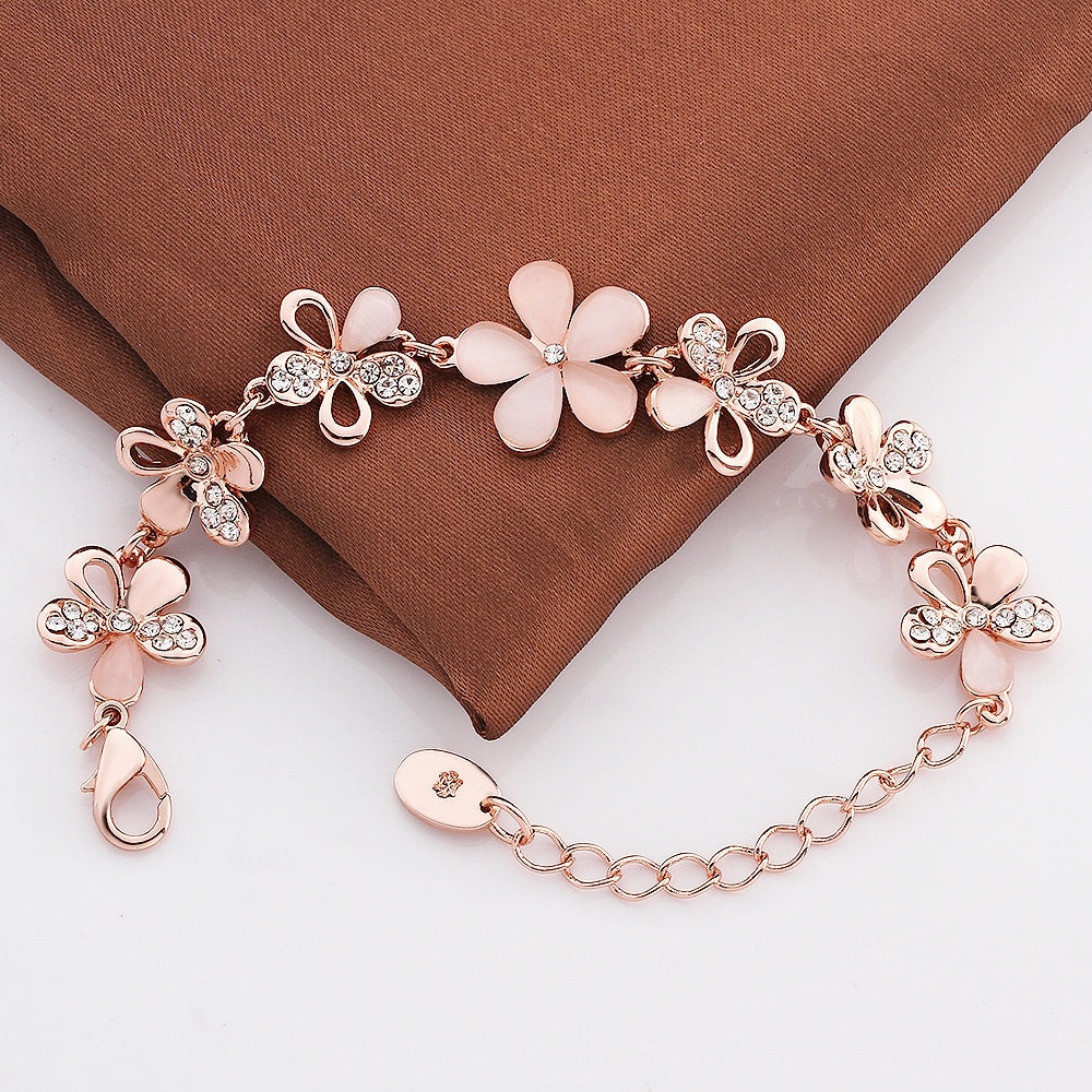 Sweet Opal Flower Bracelet - Korean Style Hypoallergenic Jewelry