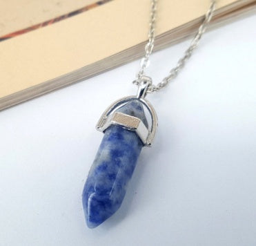Opal Crystal Pendant Necklace - Golden Chain Gemstone