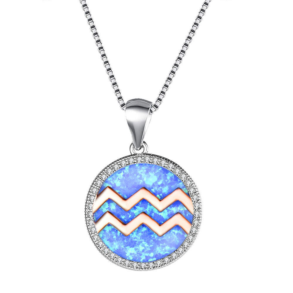 Fashion Simple Opal 12 Constellation Necklace - My Store