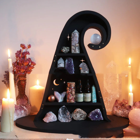 Witch hat crystal display stand gothic organizer front view