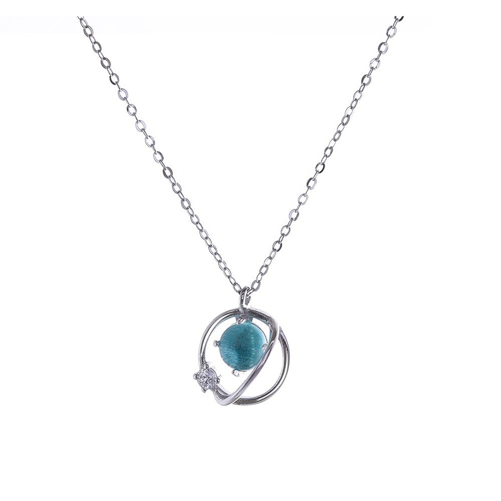 Planet necklace, crystal necklace, female - My Store