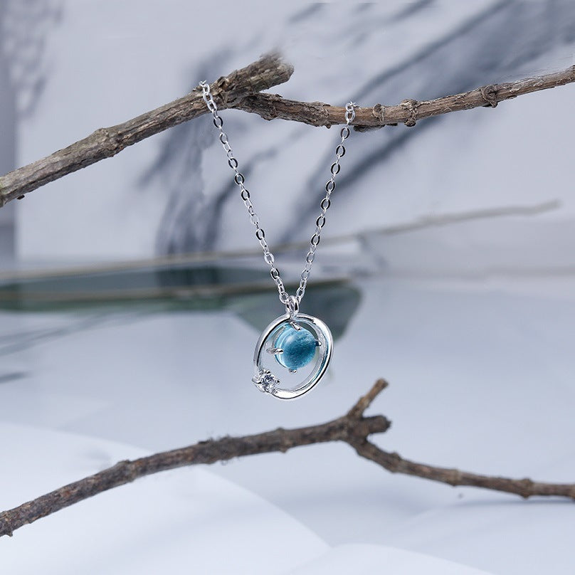 Planet necklace, crystal necklace, female - My Store