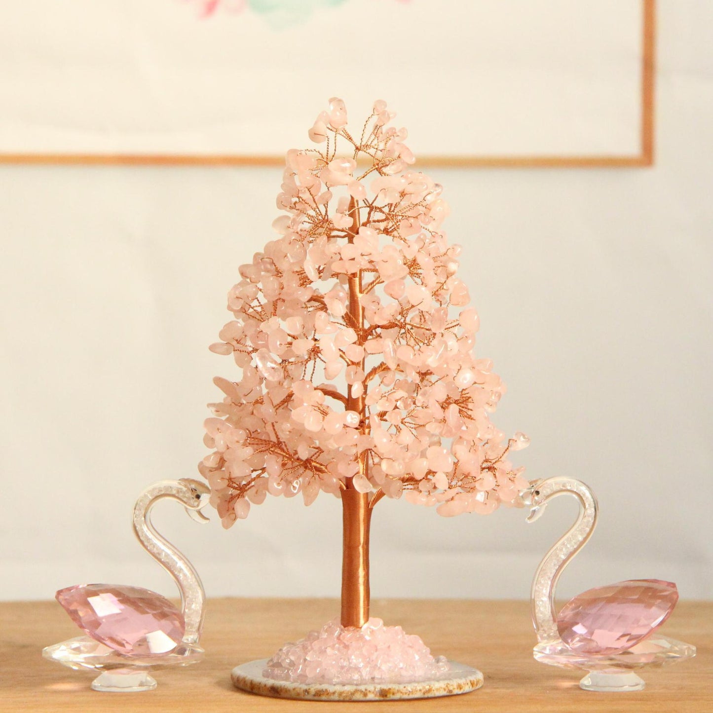 Natural Crystal Fortune Tree Pachira Macrocarpa Agate Slices Bottom Money Tree - My Store