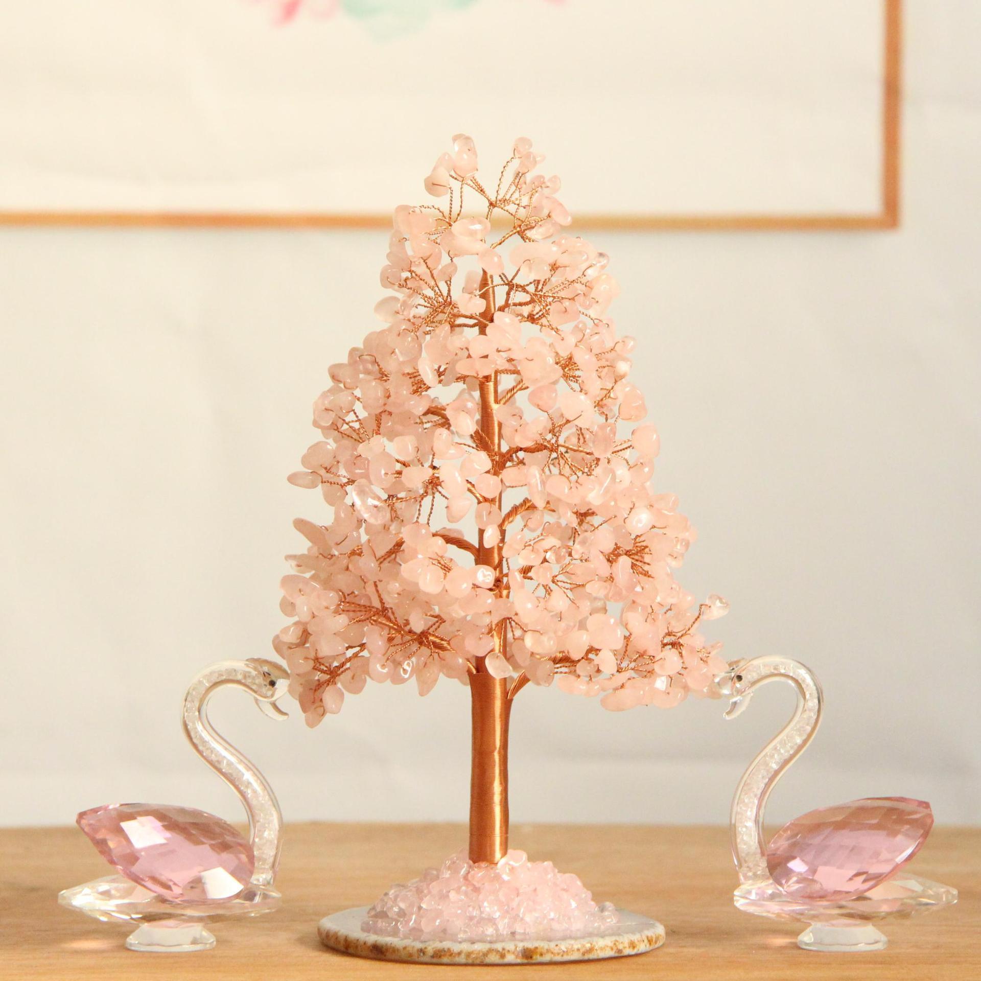 Natural Crystal Fortune Tree Pachira Macrocarpa Agate Slices Bottom Money Tree - My Store