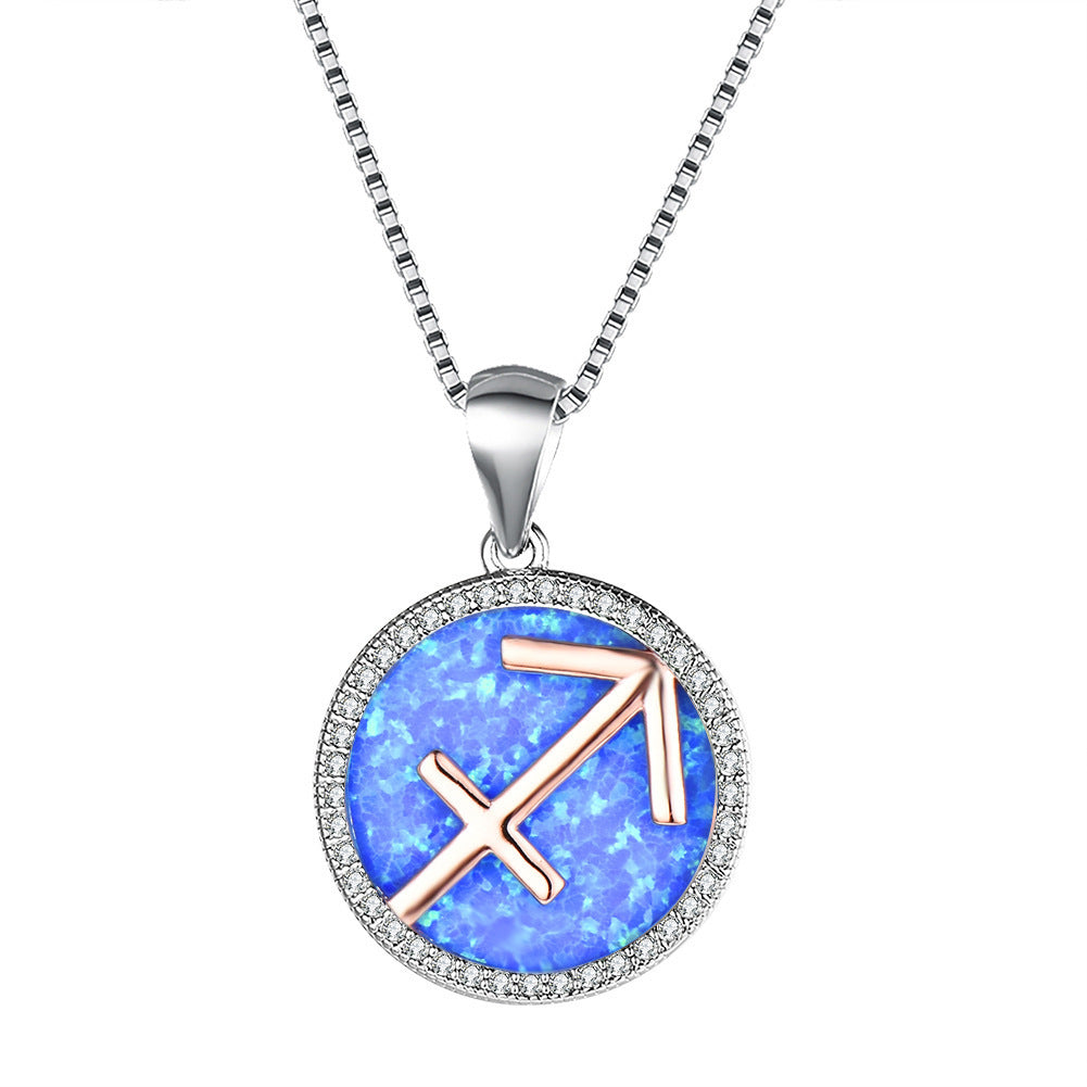 Fashion Simple Opal 12 Constellation Necklace - My Store