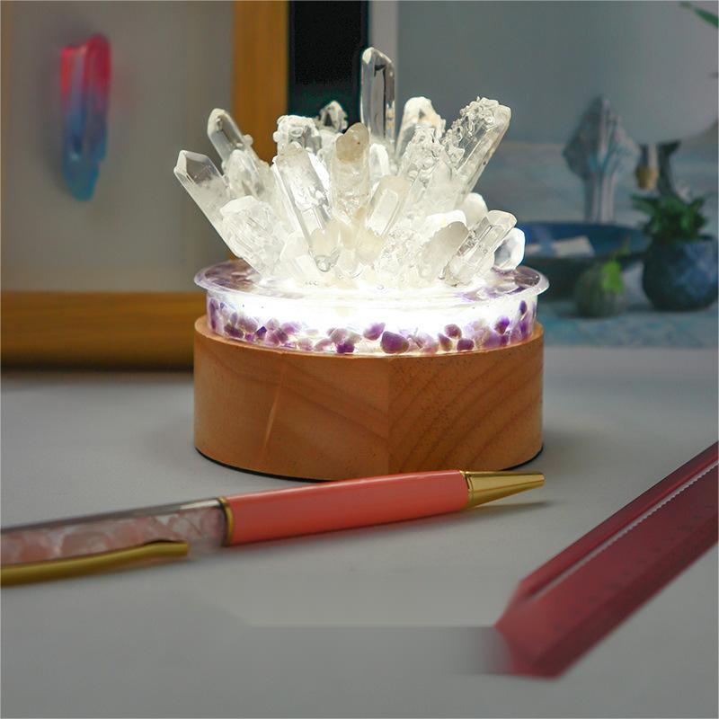White Crystal LED Night Light - Natural Stone Lamp