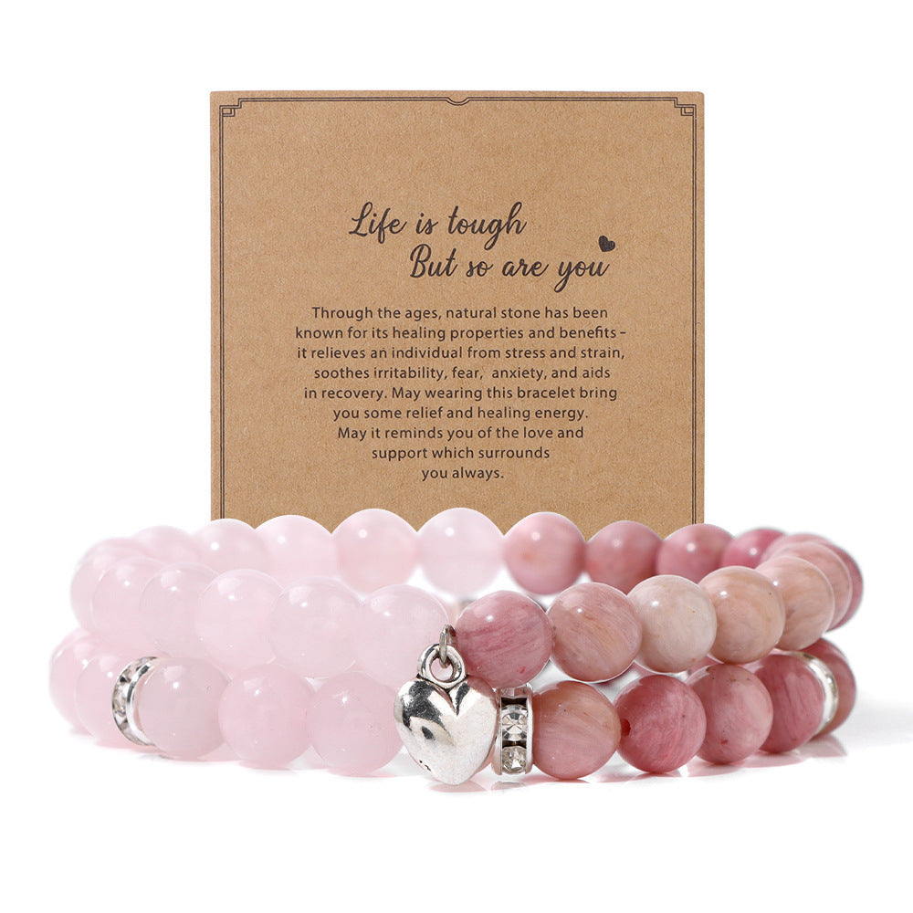 Zebra Stone Turquoise Obsidian Double Layer Bracelet Set