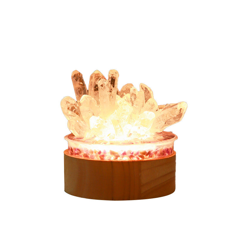 White Crystal LED Night Light - Natural Stone Lamp
