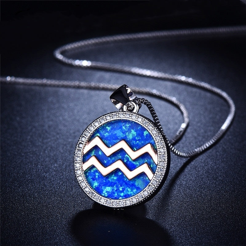 Fashion Simple Opal 12 Constellation Necklace - My Store