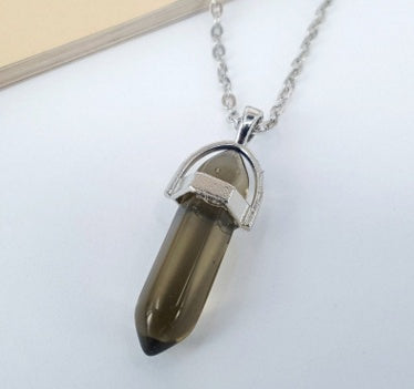 Opal Crystal Pendant Necklace - Golden Chain Gemstone