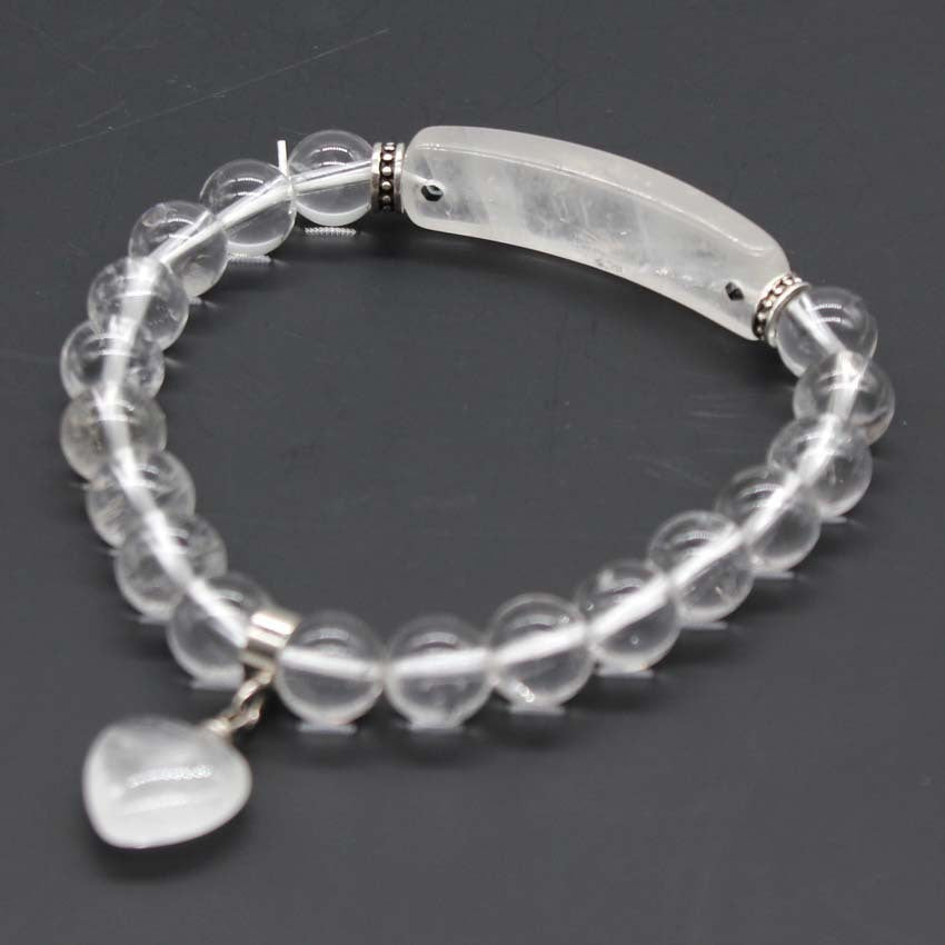 Love Heart Crystal Bracelet - Natural Amethyst Stone Jewelry