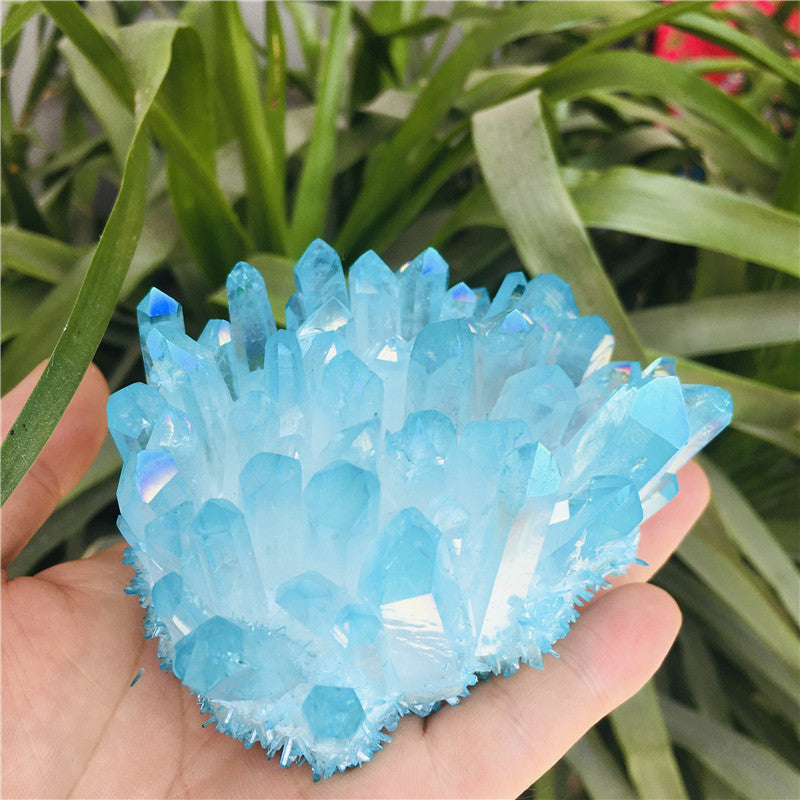 Crystal Cluster Electroplated Crystal Ornament Specimen Healing Stone - My Store