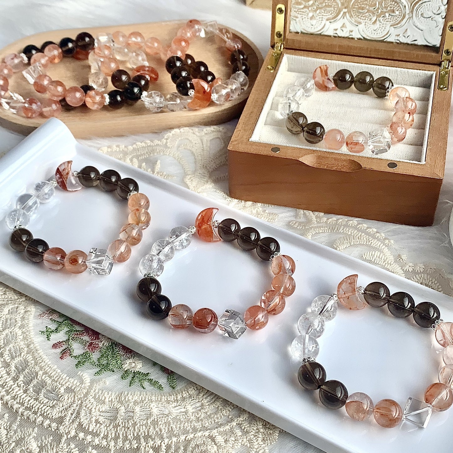 Natural White Crystal Bracelet - Handcrafted Jewelry for Women