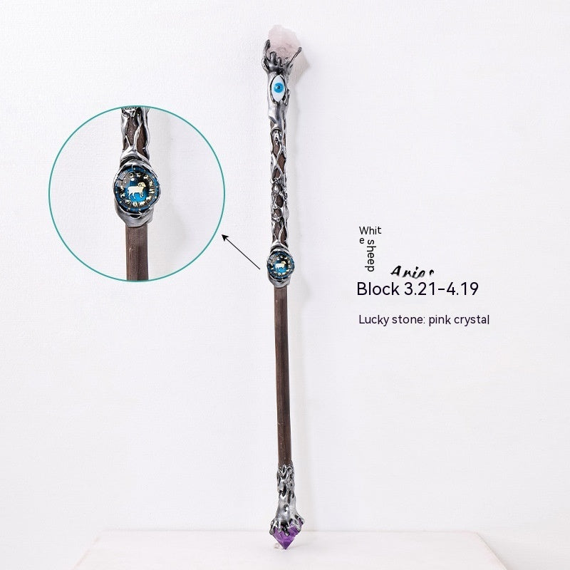 Amethyst Rock Solid Wood Magic Wand - My Store