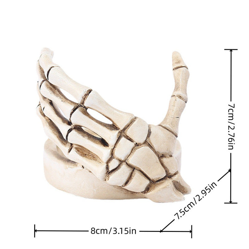 Skull Hand Guard Candlestick Base Halloween Furnishings Jewelry Storage Tray - My Store