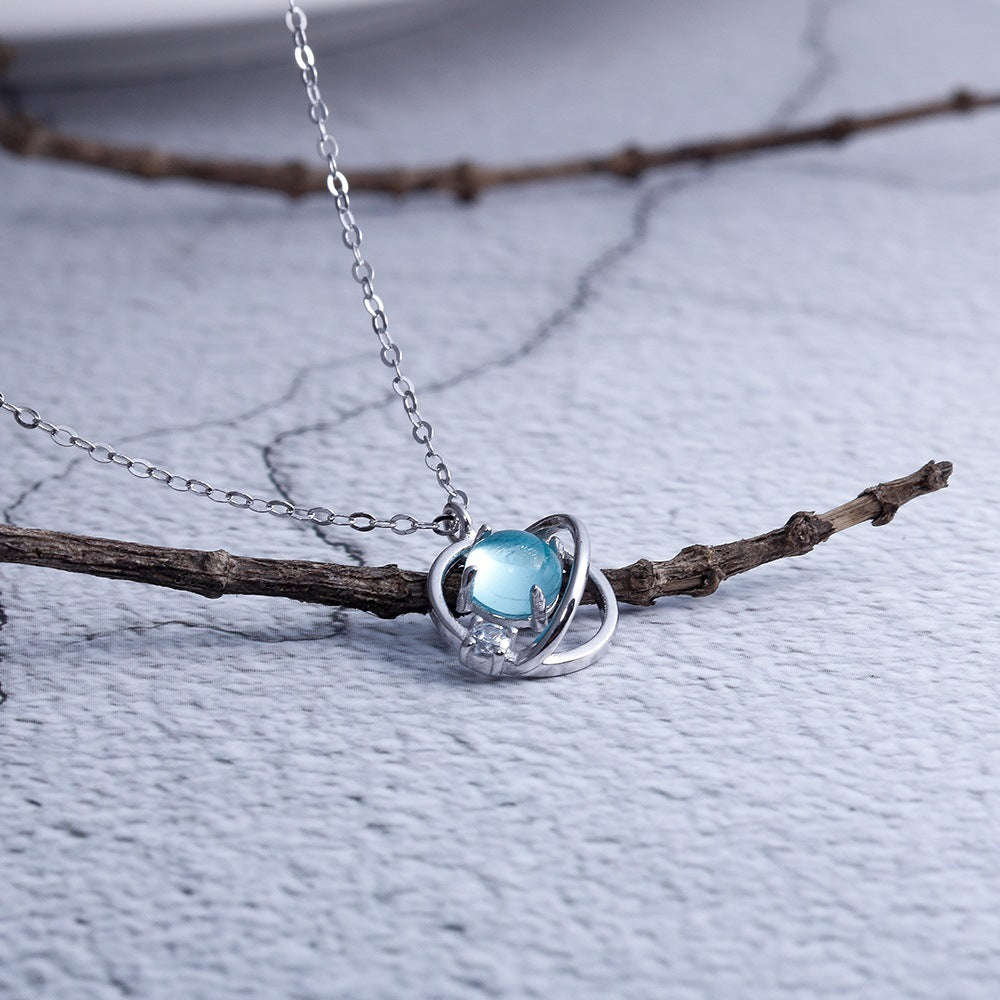 Planet necklace, crystal necklace, female - My Store