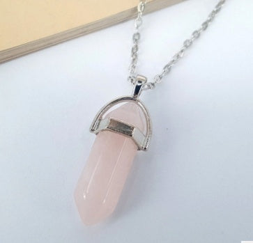 Opal Crystal Pendant Necklace - Golden Chain Gemstone