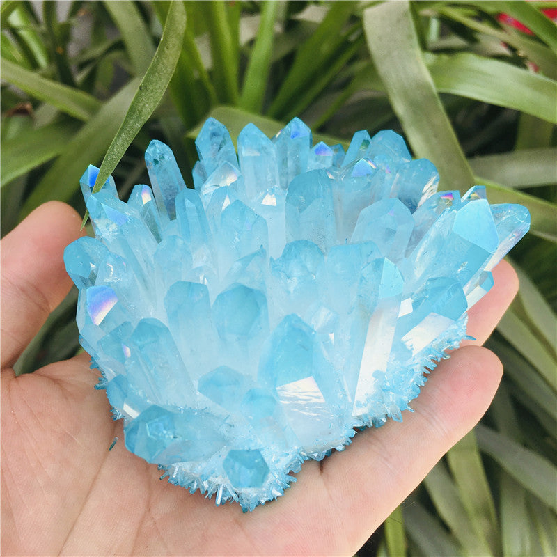 Crystal Cluster Electroplated Crystal Ornament Specimen Healing Stone - My Store