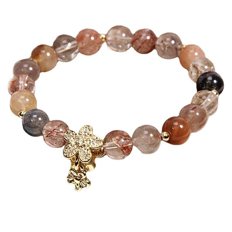 Golden Rutilated Quartz Bracelet - Premium Natural Crystal 60g