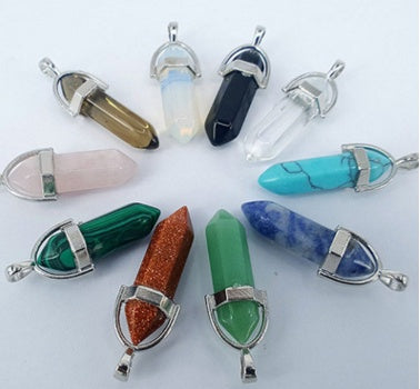 Opal Crystal Pendant Necklace - Golden Chain Gemstone