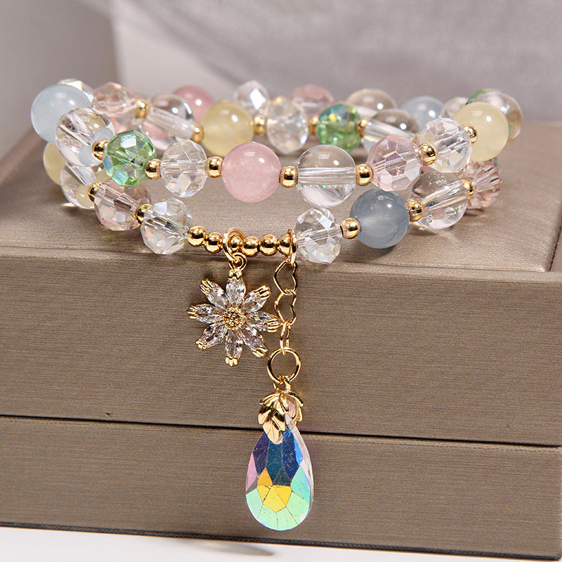 Mori Girl Crystal Double Layer Bracelet - Forest Style Jewelry