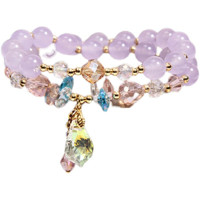 Mori Girl Crystal Double Layer Bracelet - Forest Style Jewelry
