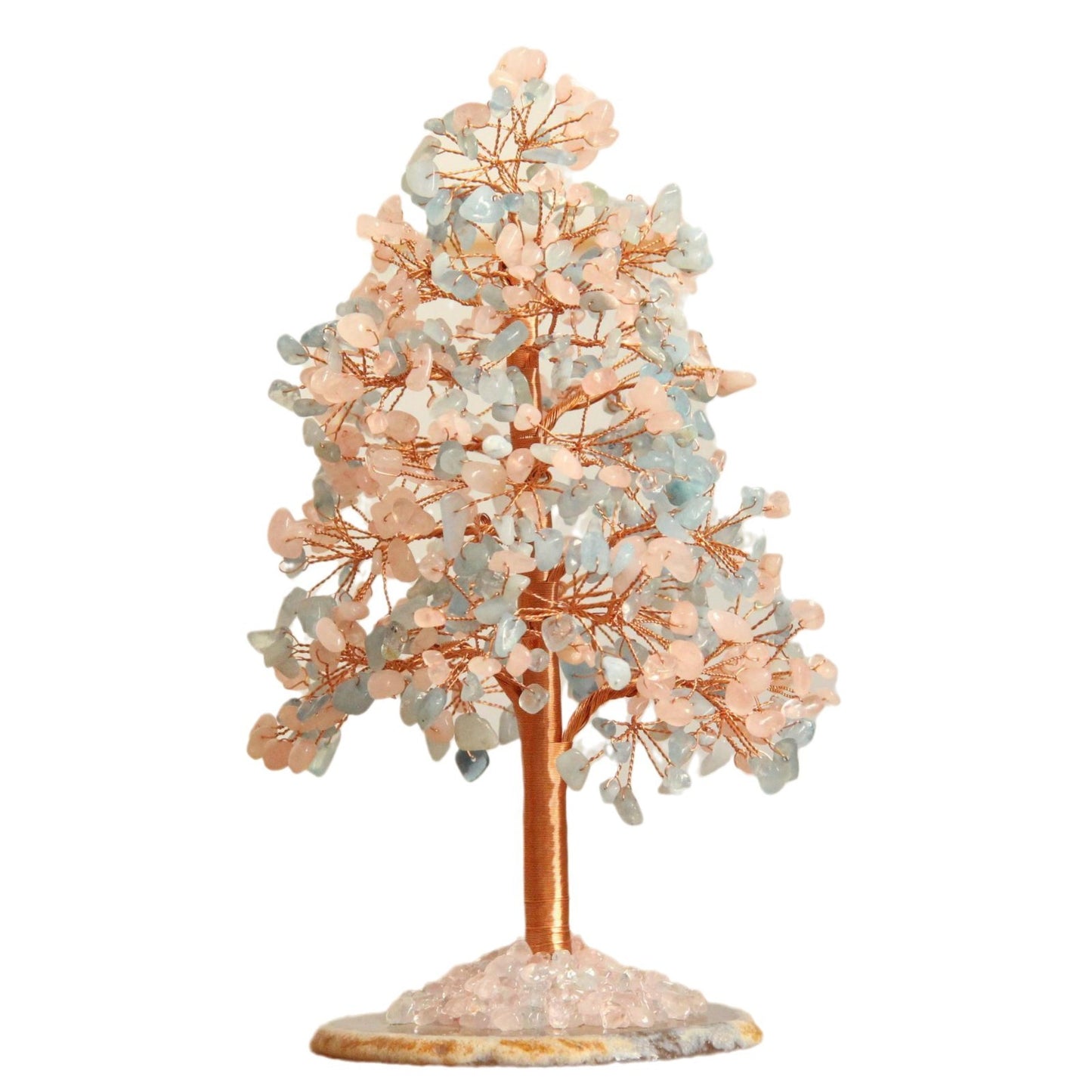 Natural Crystal Fortune Tree Pachira Macrocarpa Agate Slices Bottom Money Tree - My Store