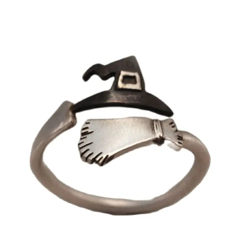 Witch Hat Magic Broom Ring Ornaments - My Store