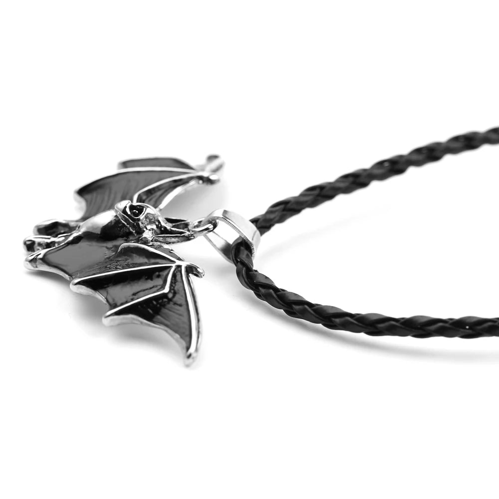 Punk Gothic Horror Bat Pendant Necklace Fashion Vintage Rope Necklace Men's Necklace Gift - My Store