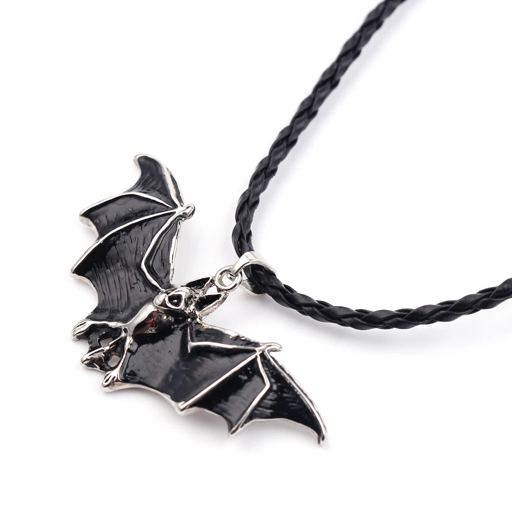 Gothic bat pendant necklace for men