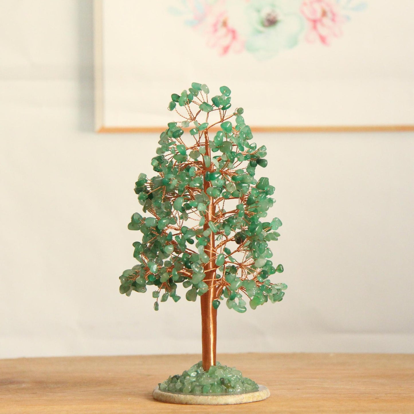 Natural Crystal Fortune Tree Pachira Macrocarpa Agate Slices Bottom Money Tree - My Store