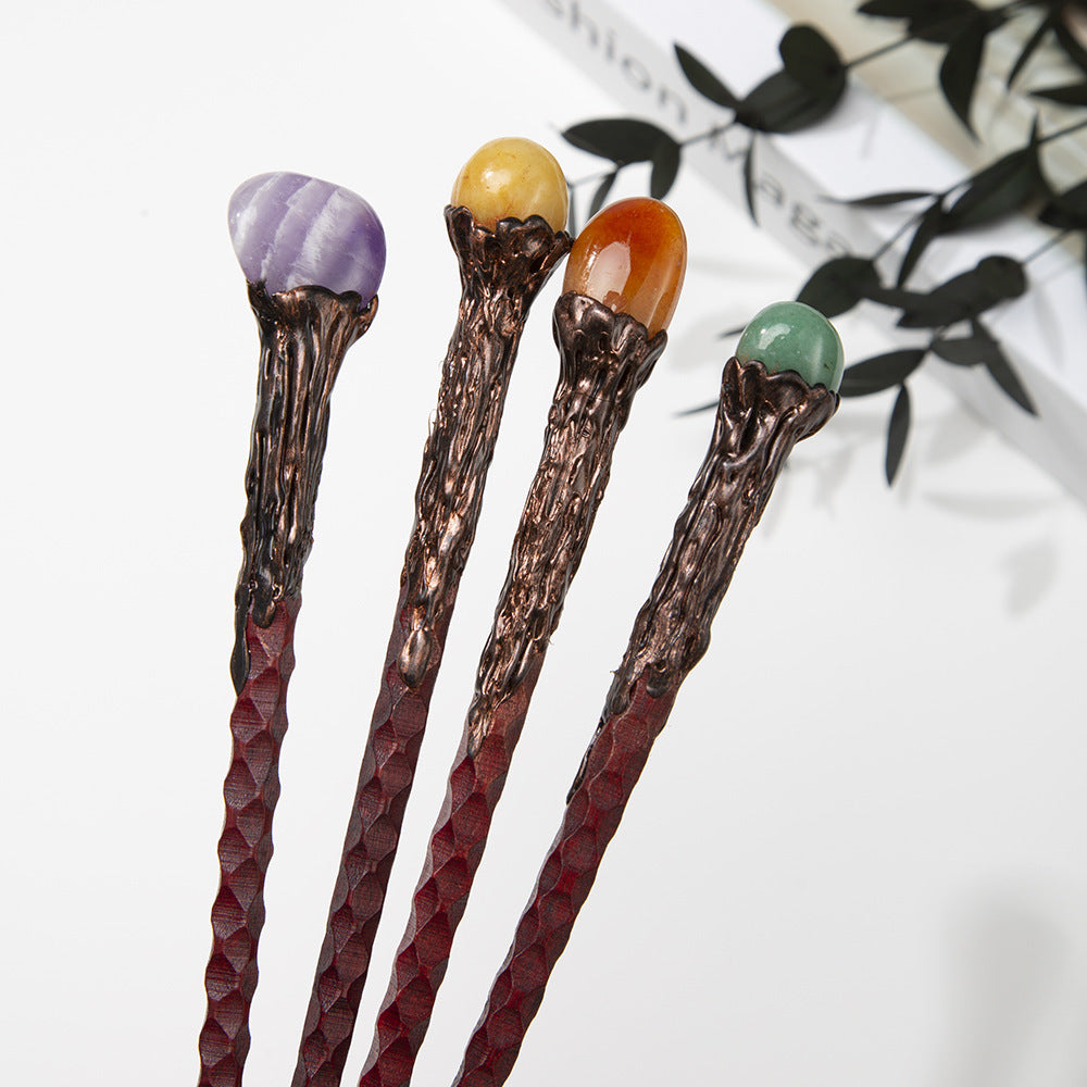 Retro Natural Crystal Stone Magic Truncheon Magic Wand - My Store