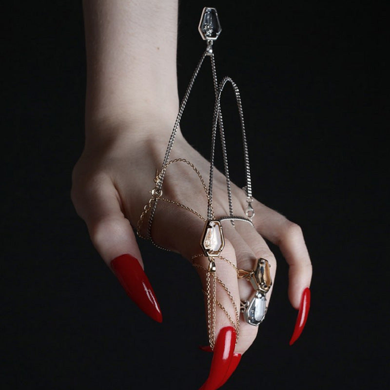 Halloween Gothic Rose Coffin Ring - My Store