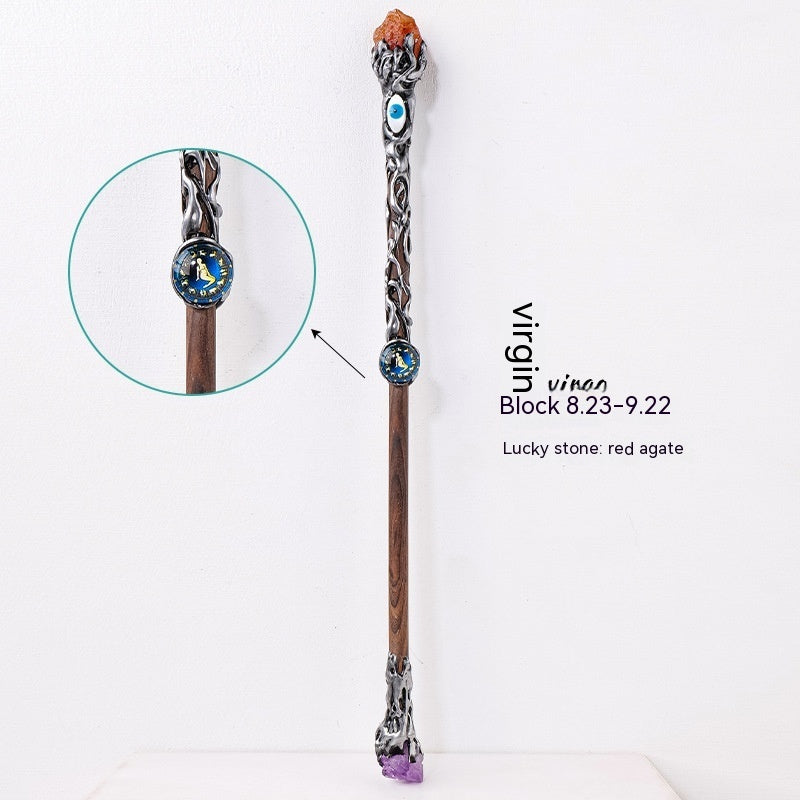 Amethyst Rock Solid Wood Magic Wand - My Store