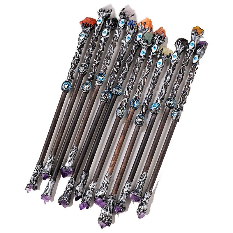 Amethyst Rock Solid Wood Magic Wand - My Store