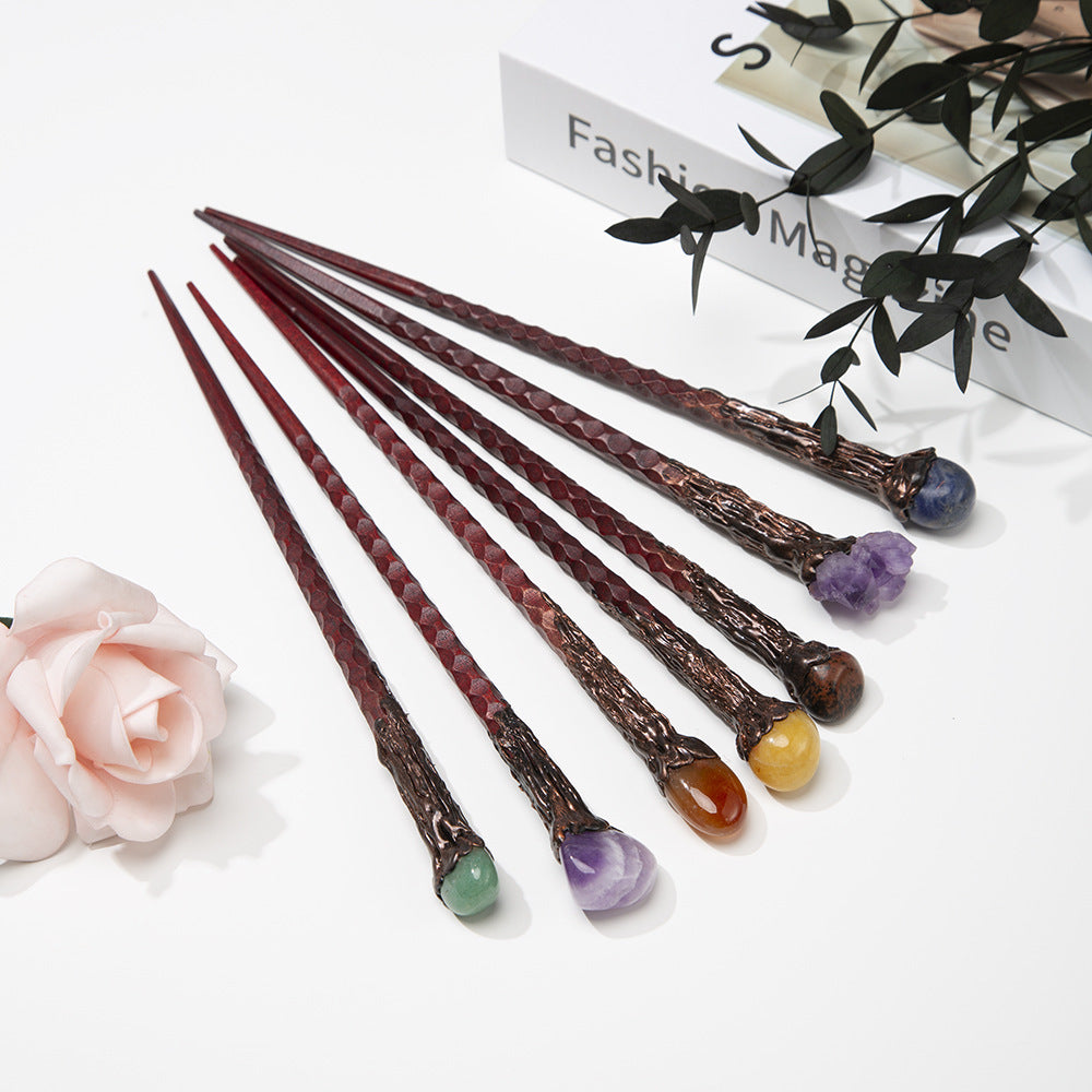 Retro Natural Crystal Stone Magic Truncheon Magic Wand - My Store