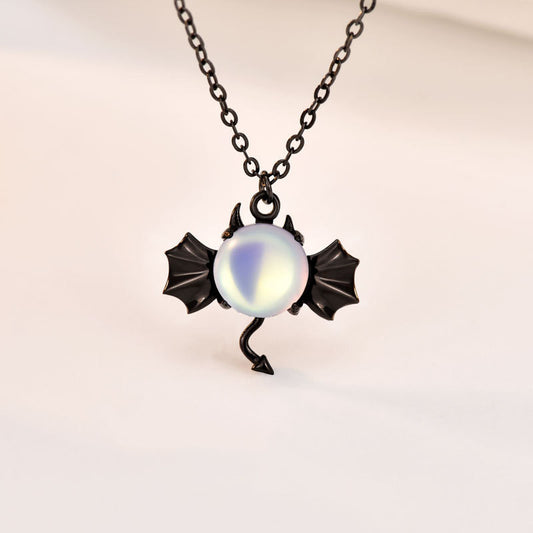 sterling silver demon necklace moonstone
gothic halloween jewelry pendant
demon moonstone necklace silver
alternative gothic jewelry accessory