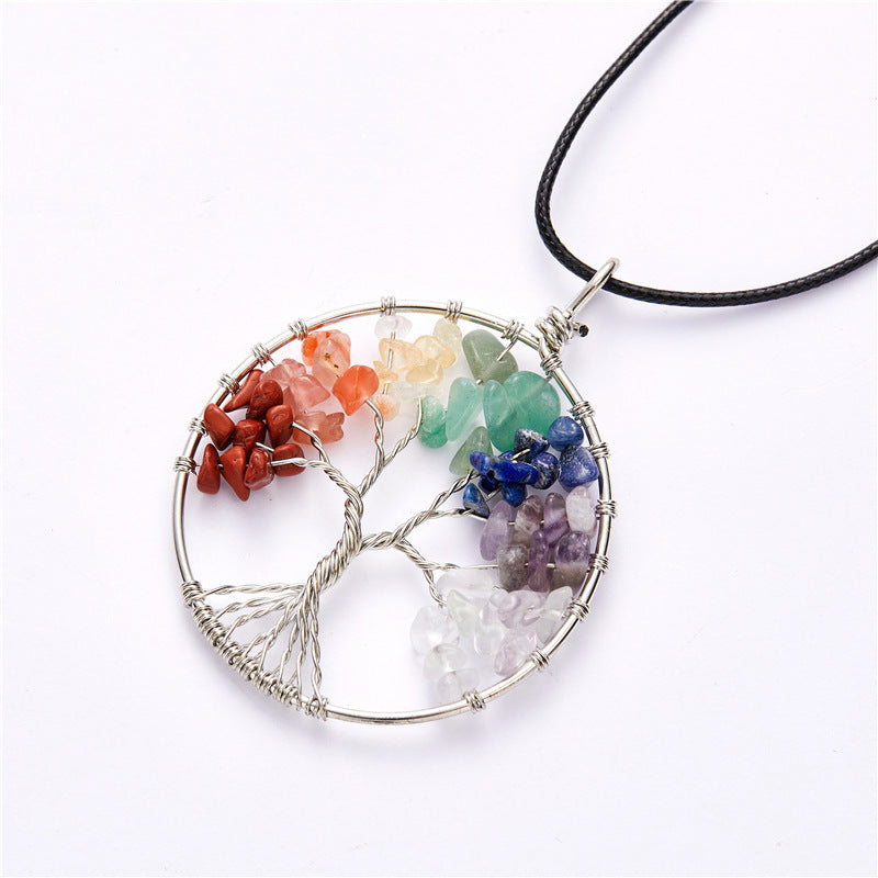 Lucky tree crystal necklace color variations - prosperity pendant options