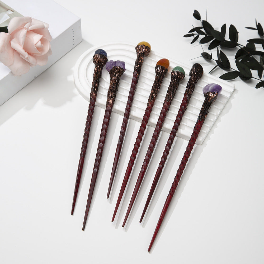 Retro Natural Crystal Stone Magic Truncheon Magic Wand - My Store