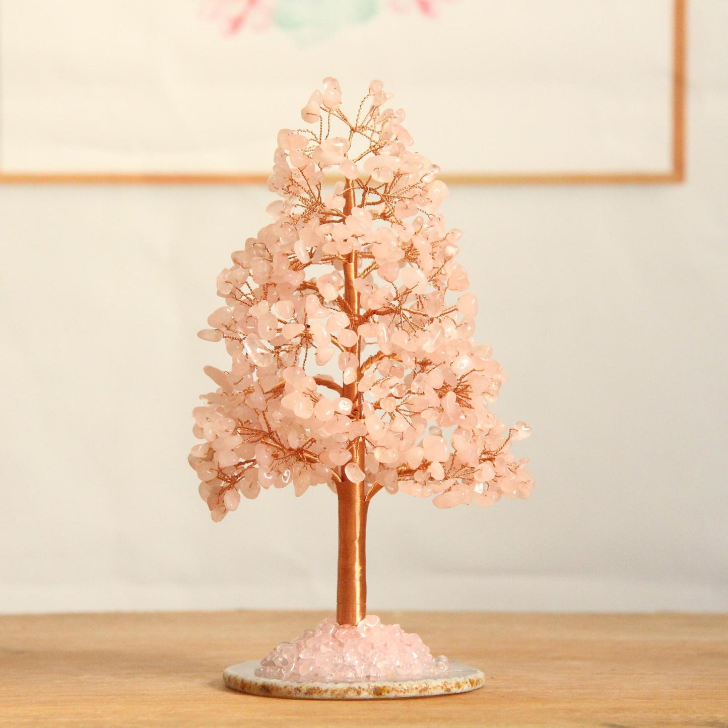 Natural Crystal Fortune Tree Pachira Macrocarpa Agate Slices Bottom Money Tree - My Store