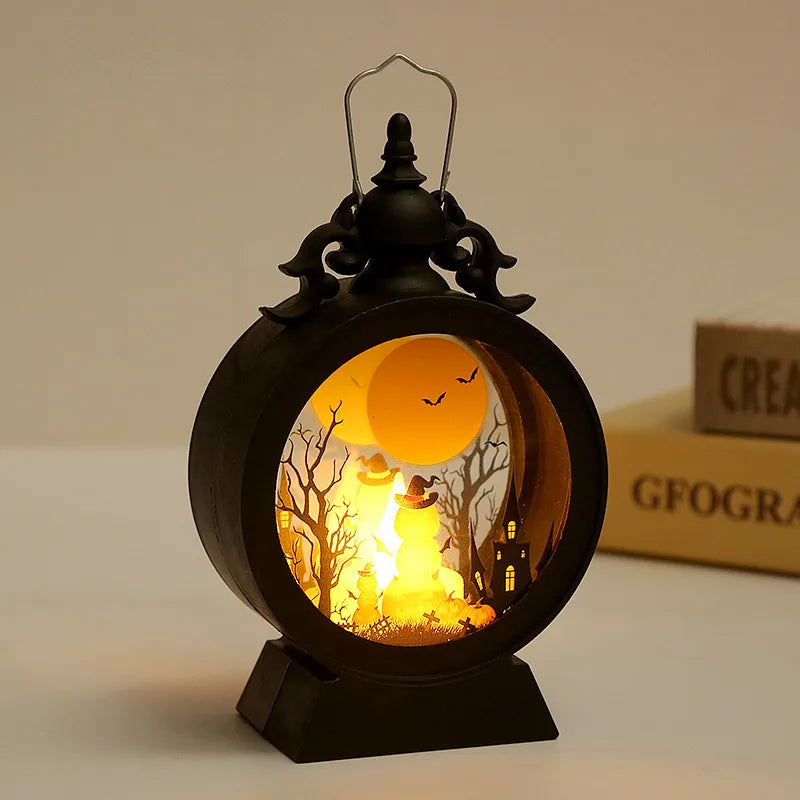Halloween Retro Candle Portable Storm Lantern - My Store