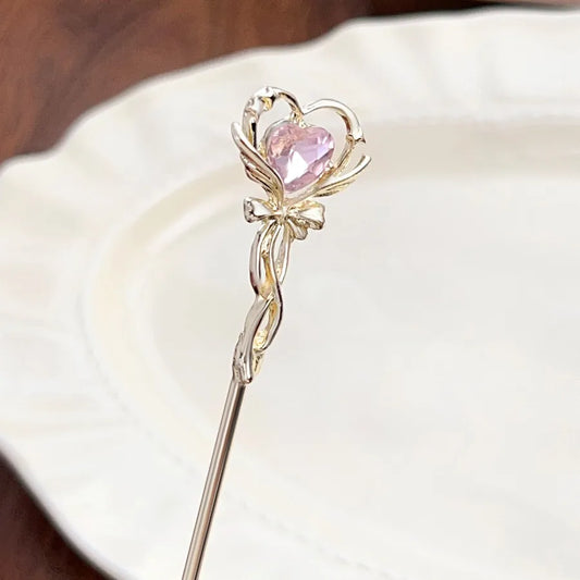 magic wand hairpin girls princess hair accessories
heart shaped hairpin butterfly crown design
princess style hair clip girls accessories