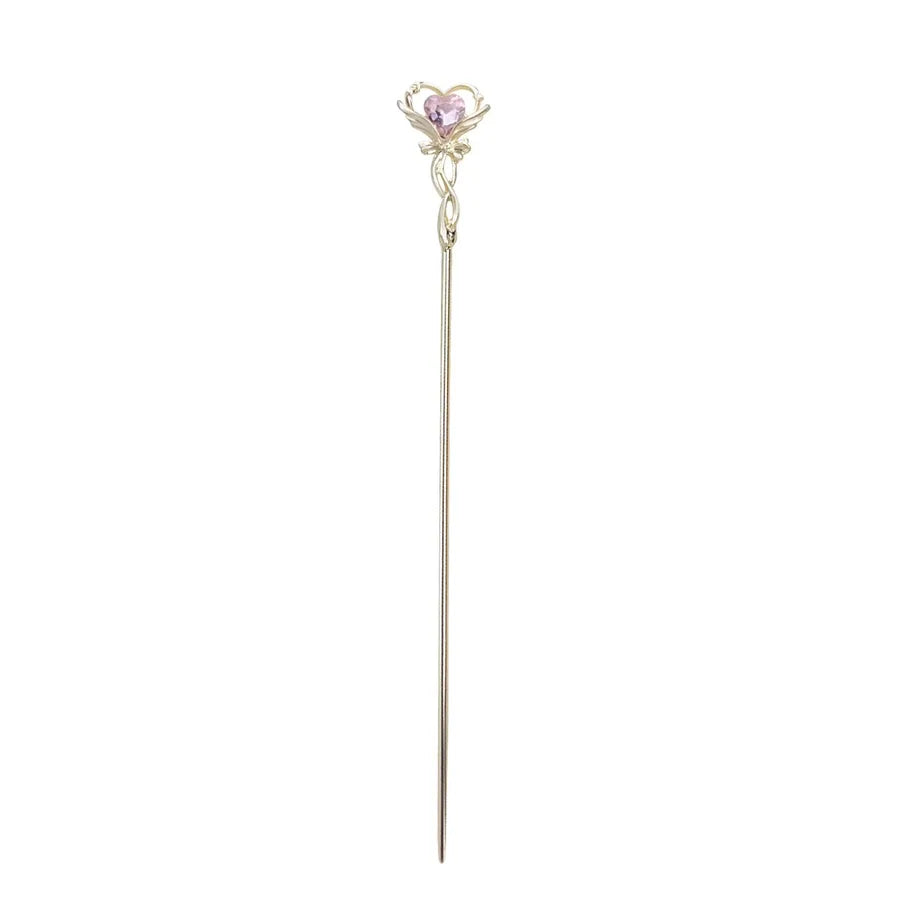 Magic Wand Heart Shaped Hairpin Girls Simple Fashion Hair Accessories Princess Style Elegant Cute Business Casual Romantic - My Store